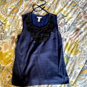 J Crew Embellished silk/cotton tank